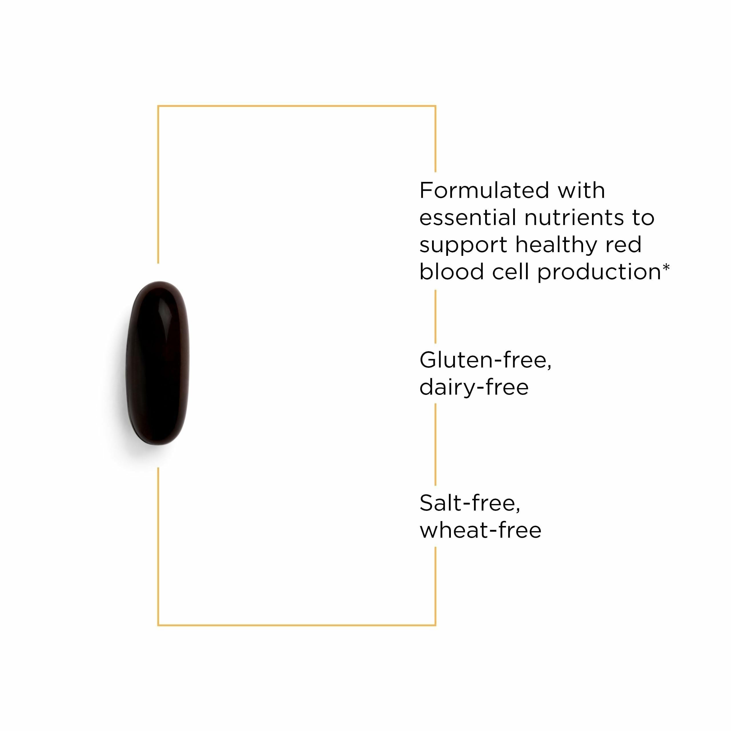 Label close-up of Integrative Therapeutics Iron Complex detailing ingredients.