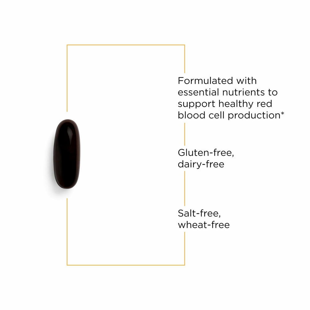 Label close-up of Integrative Therapeutics Iron Complex detailing ingredients.