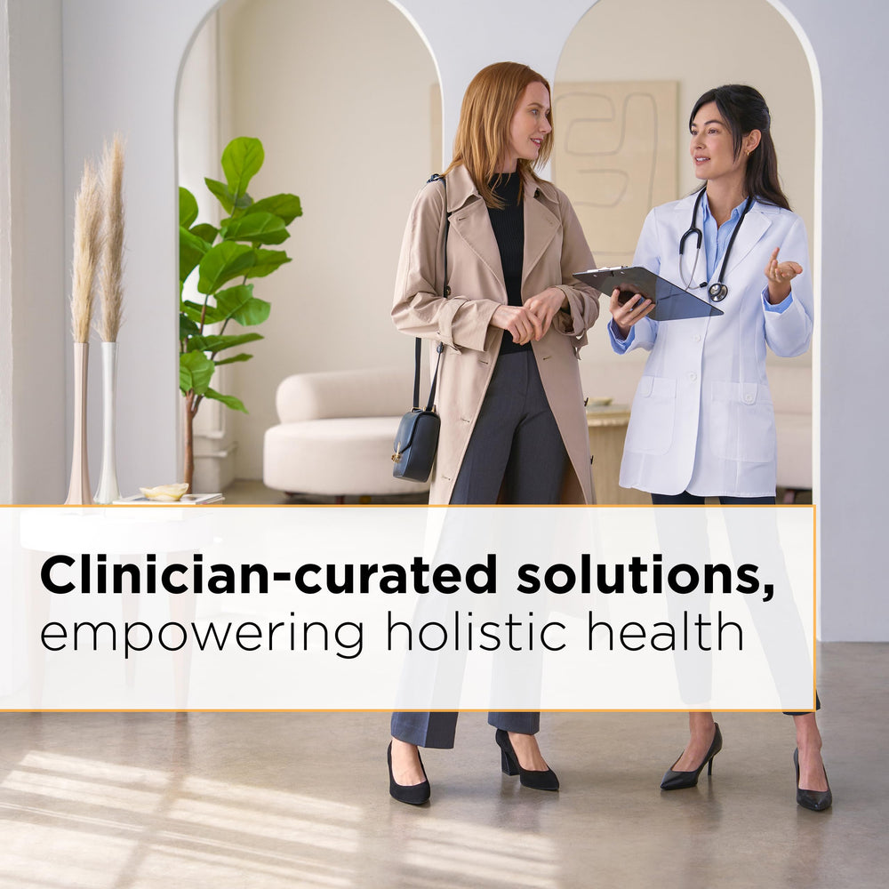Integrative Therapeutics K2 D3 bone-health graphic illustrating calcium balance.