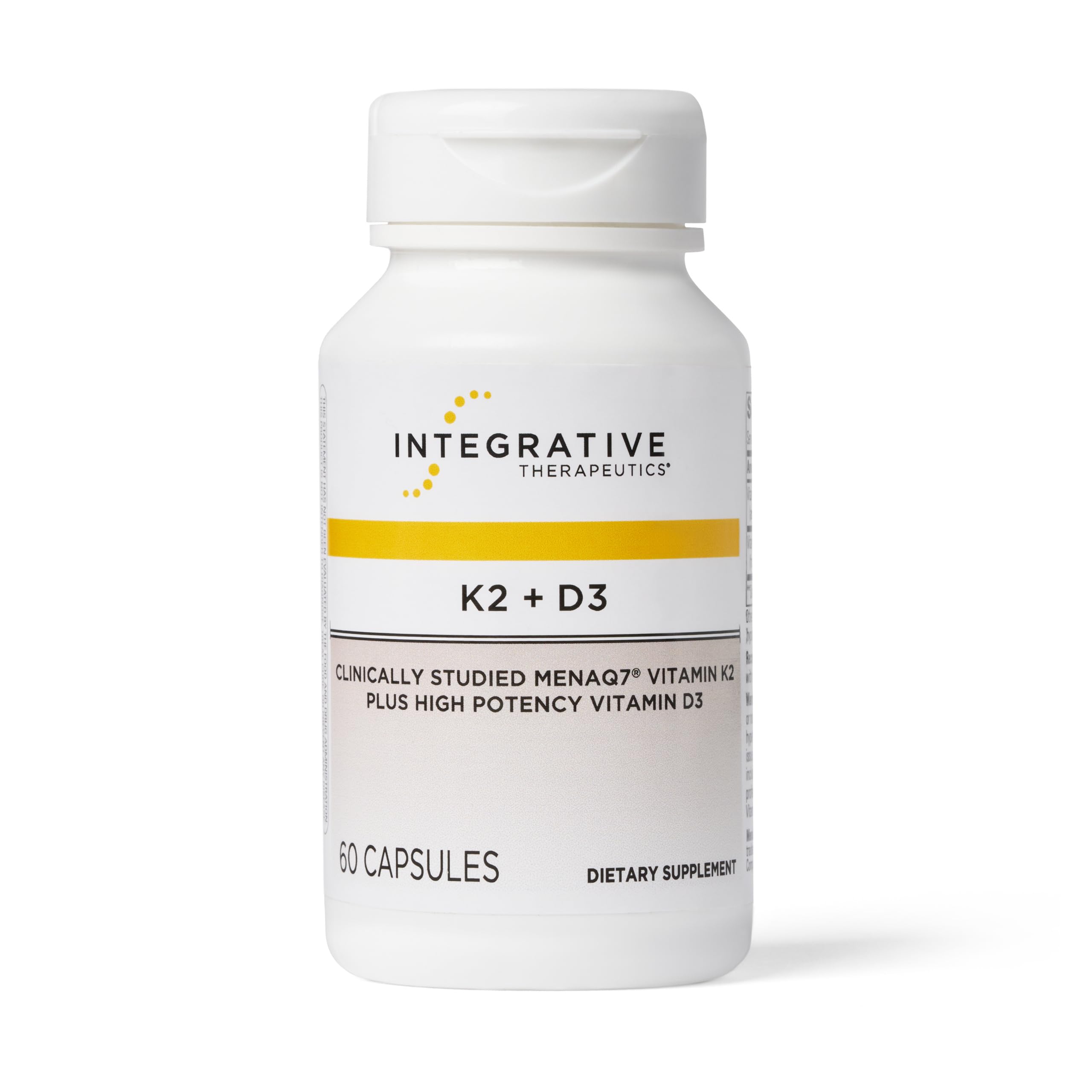 Integrative Therapeutics K2 D3 bottle showing daily bone and heart health support.