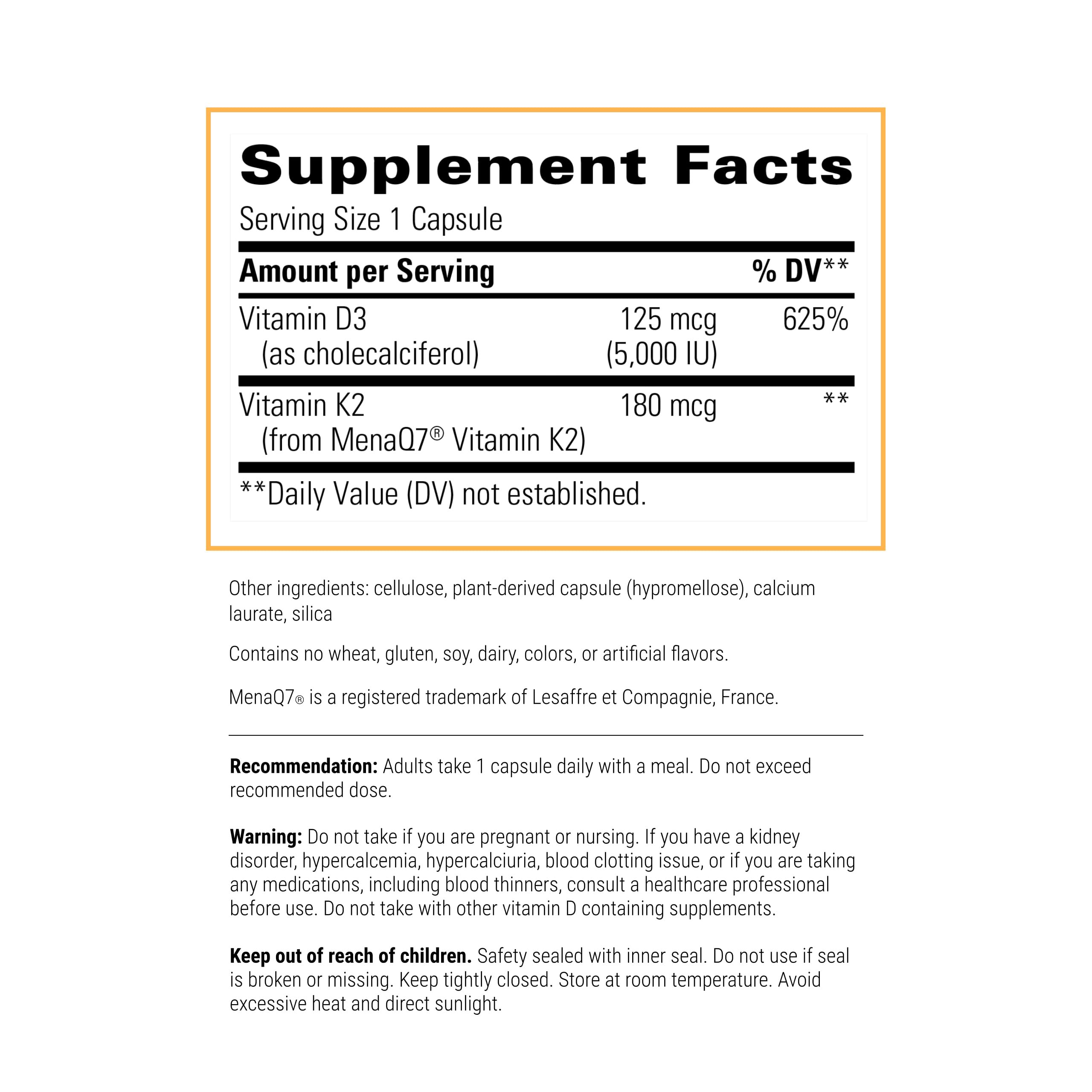 Integrative Therapeutics K2 D3 capsules closeup highlighting convenient daily use.