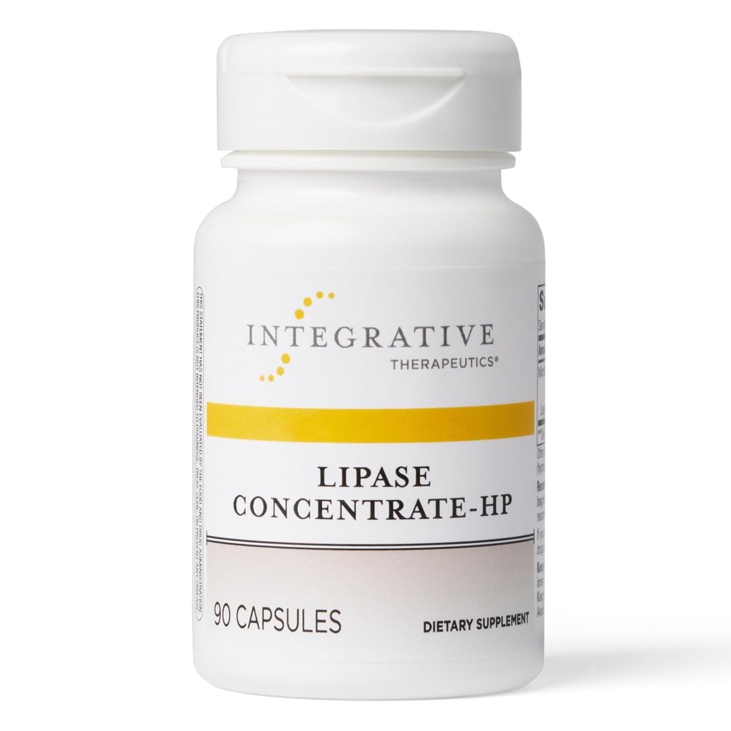 Integrative Therapeutics Lipase Concentrate-HP bottle supports fat digestion after meals.