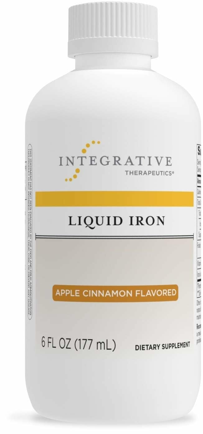 Integrative Therapeutics Liquid Iron bottle with Apple Cinnamon flavor for daily iron intake
