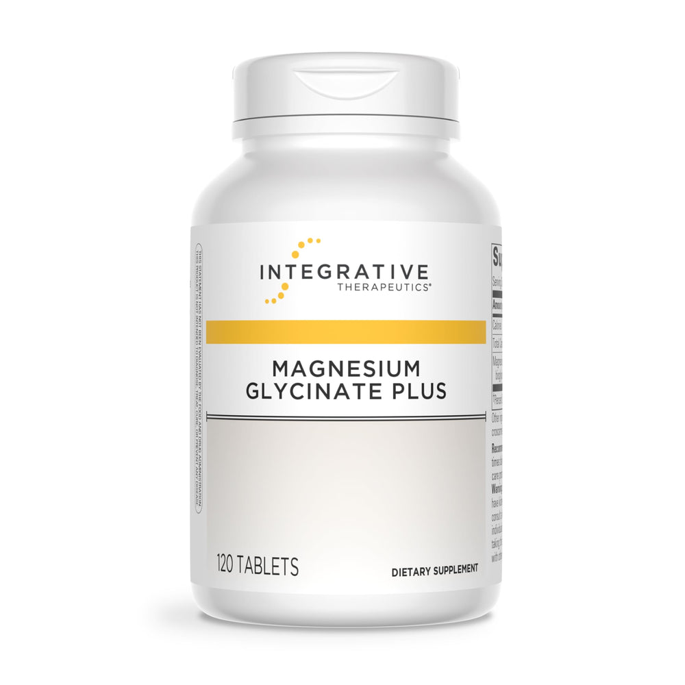 Integrative Therapeutics Magnesium Glycinate Plus bottle highlights heart and brain support