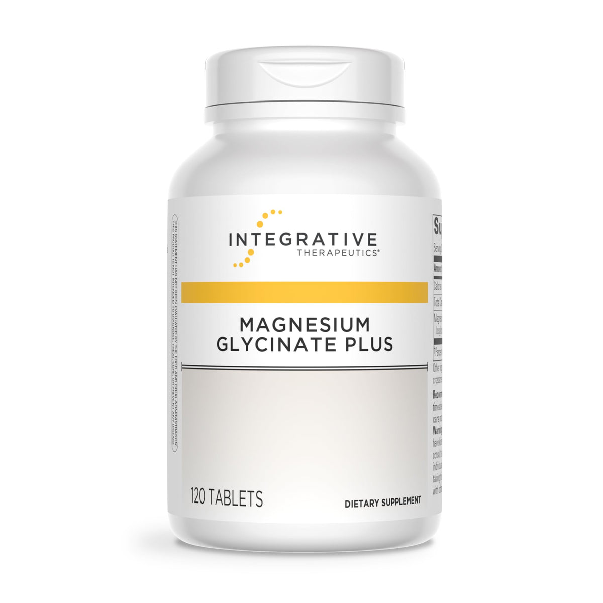 Integrative Therapeutics Magnesium Glycinate Plus bottle highlights heart and brain support