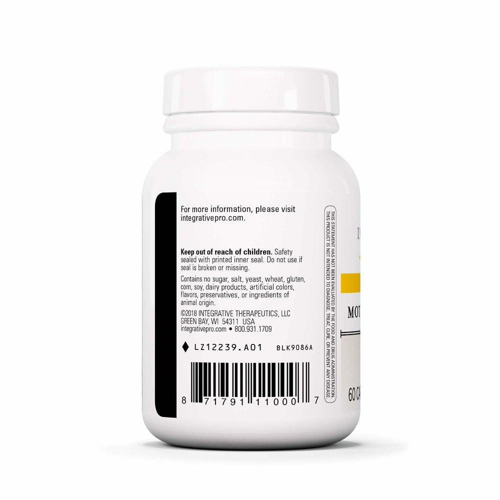 Motility Activator label highlighting gluten-free and dairy-free features