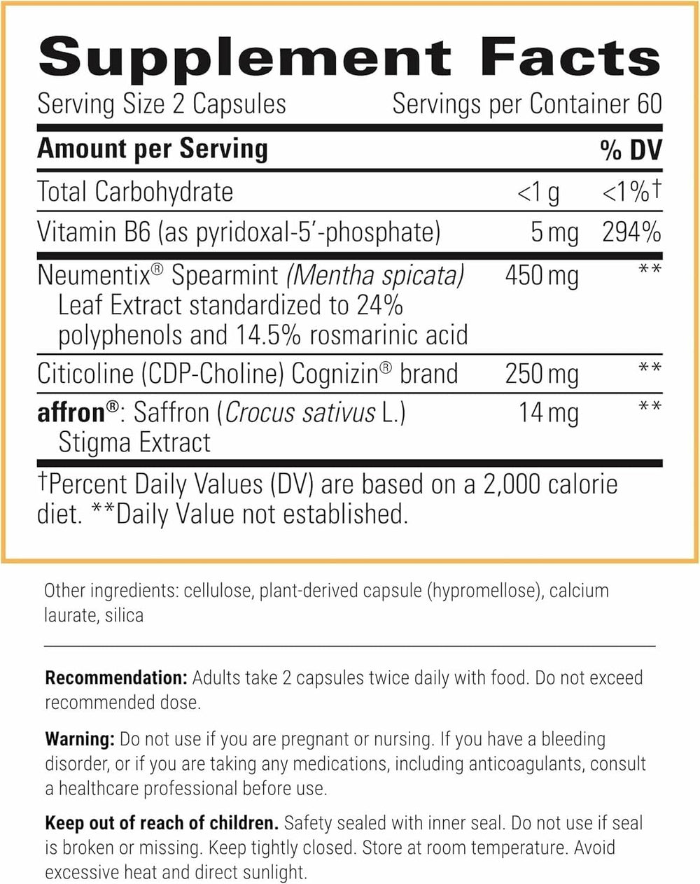 Neurologix capsules close-up for non-stimulant focus support.