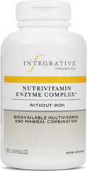 Integrative Therapeutics NutriVitamin Enzyme Complex bottle front highlights the dairy-free multivitamin for daily antioxidant support.