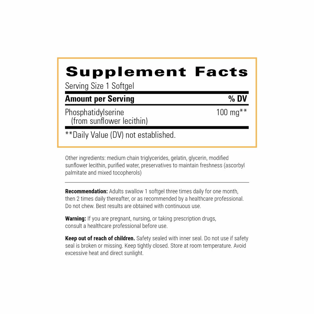 Integrative Therapeutics phosphatidylserine softgels close up for easy daily intake