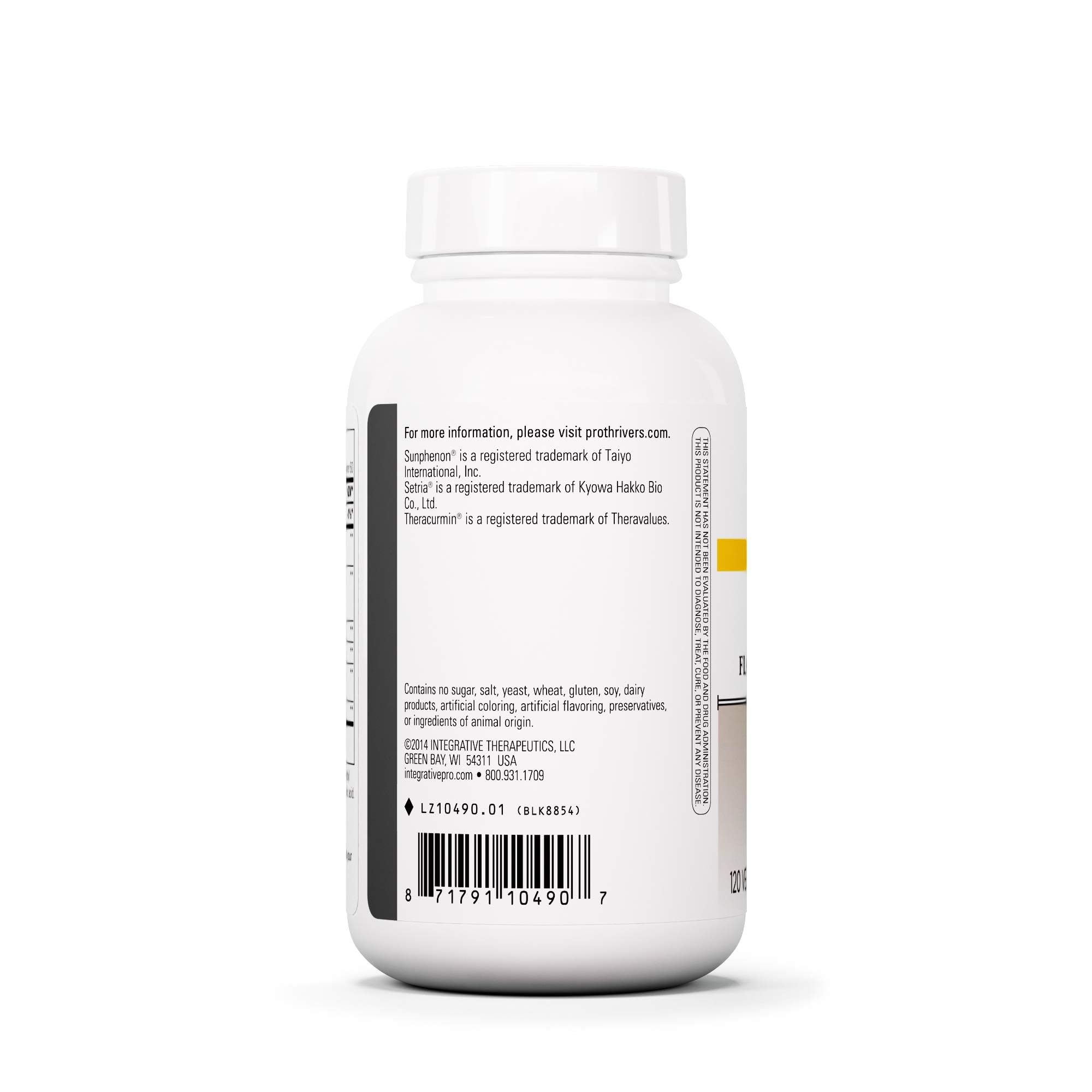 Integrative Therapeutics ProThrivers CoQ10 ingredient close-up highlights antioxidant pathways.