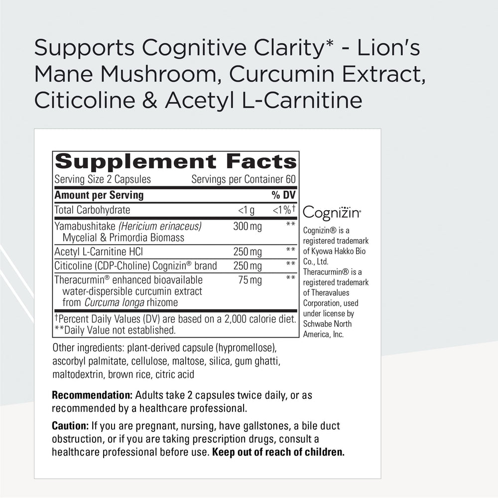 Capsules close up of Integrative Therapeutics ProThrivers Wellness Brain vegan formula.