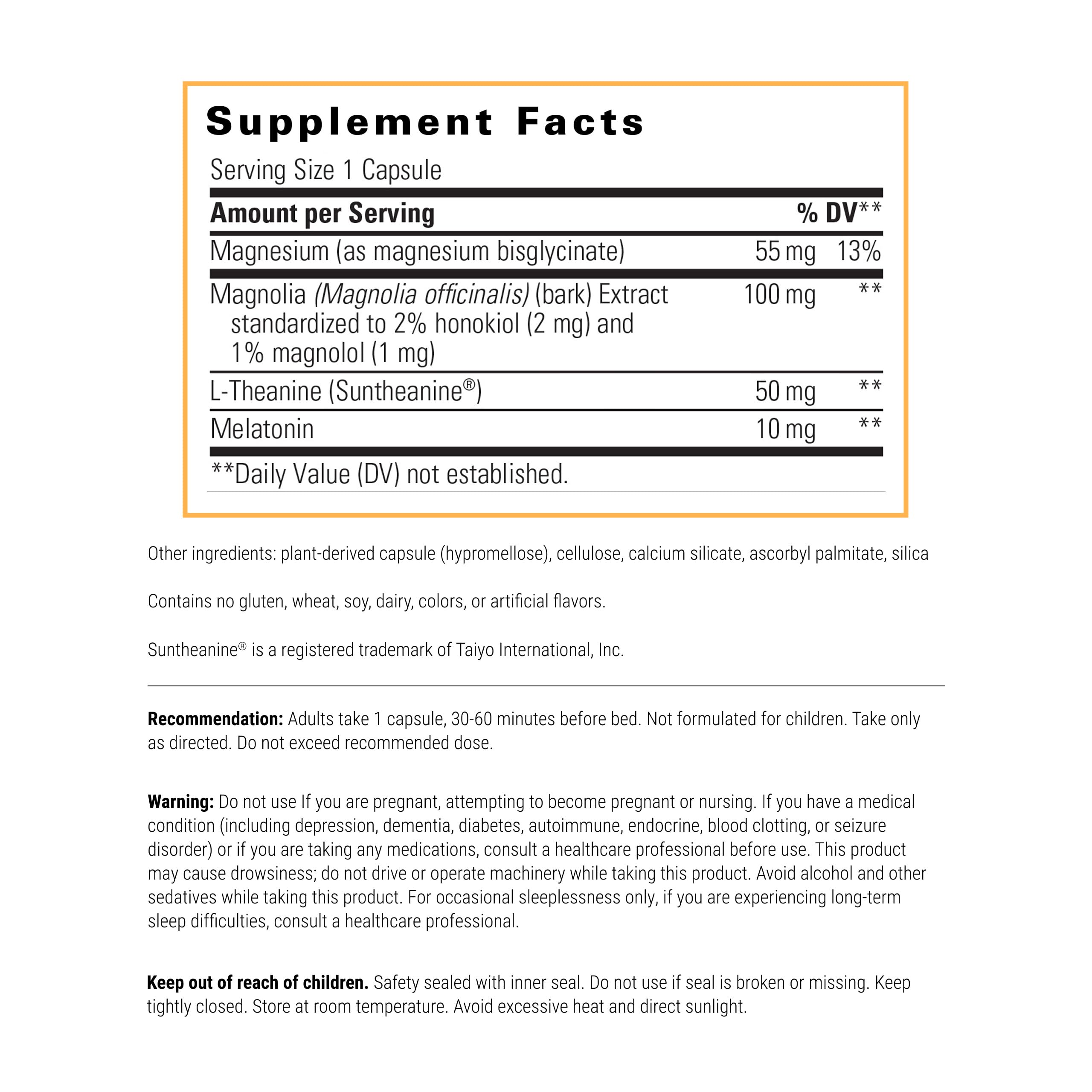 ProThrivers Wellness Sleep bottle back detailing ingredients and usage notes