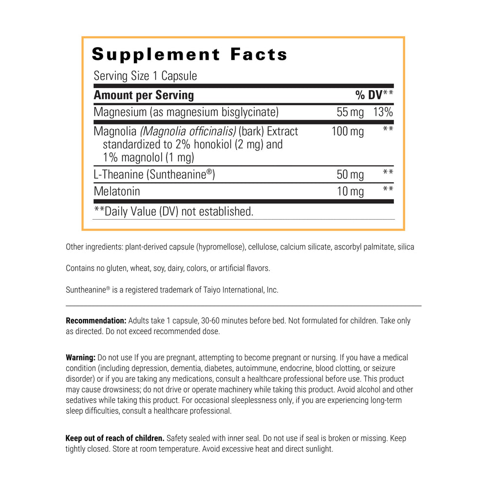 ProThrivers Wellness Sleep bottle back detailing ingredients and usage notes