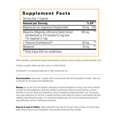 ProThrivers Wellness Sleep bottle back detailing ingredients and usage notes