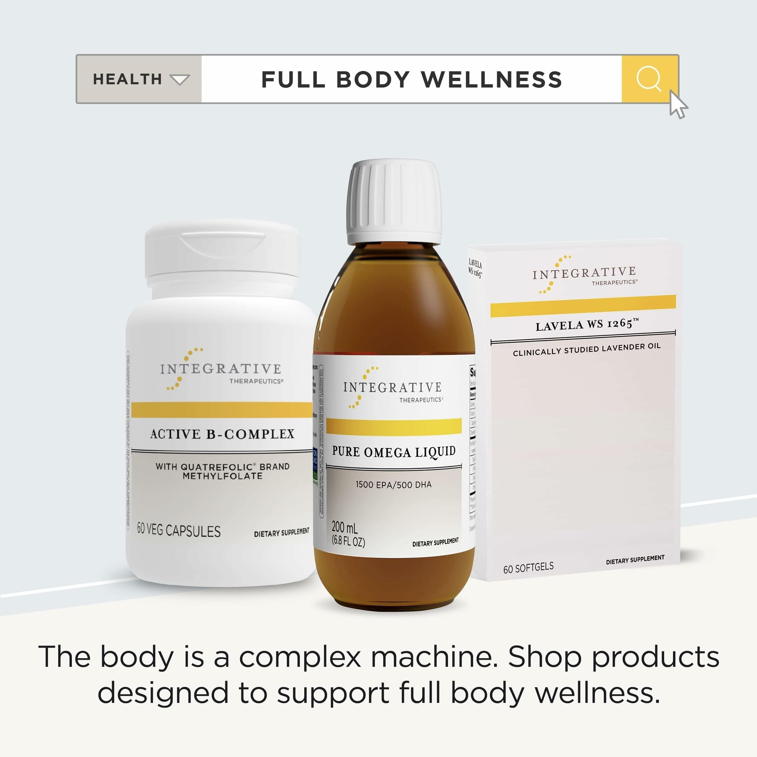Integrative Therapeutics Pure Omega Liquid ingredients show fish sources like herring and sardine