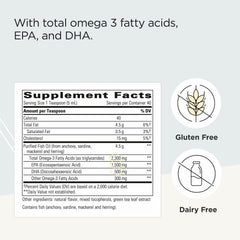 Integrative Therapeutics Pure Omega Liquid serving spoon with bottle for easy daily dosing
