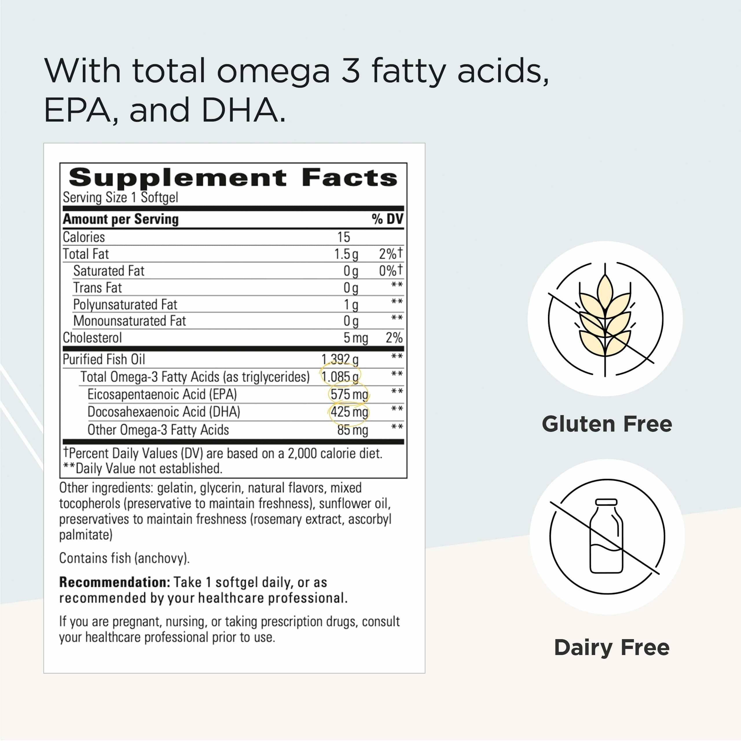 Integrative Therapeutics Pure Omega Ultra HP softgels close-up; easy-to-swallow omega-3 capsules