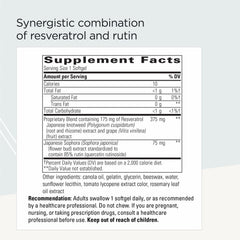 Integrative Therapeutics Resveratrol Ultra HP label showing potency for heart health