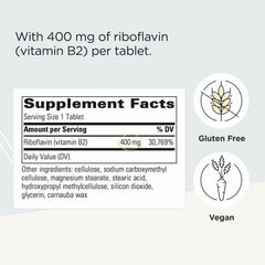 Integrative Therapeutics Riboflavin bottle back with supplement facts