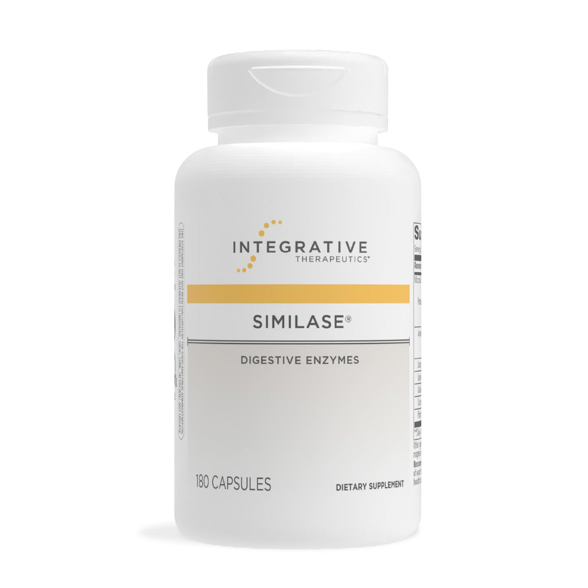 Integrative Therapeutics Similase bottle showing broad-spectrum enzymes for digestion.