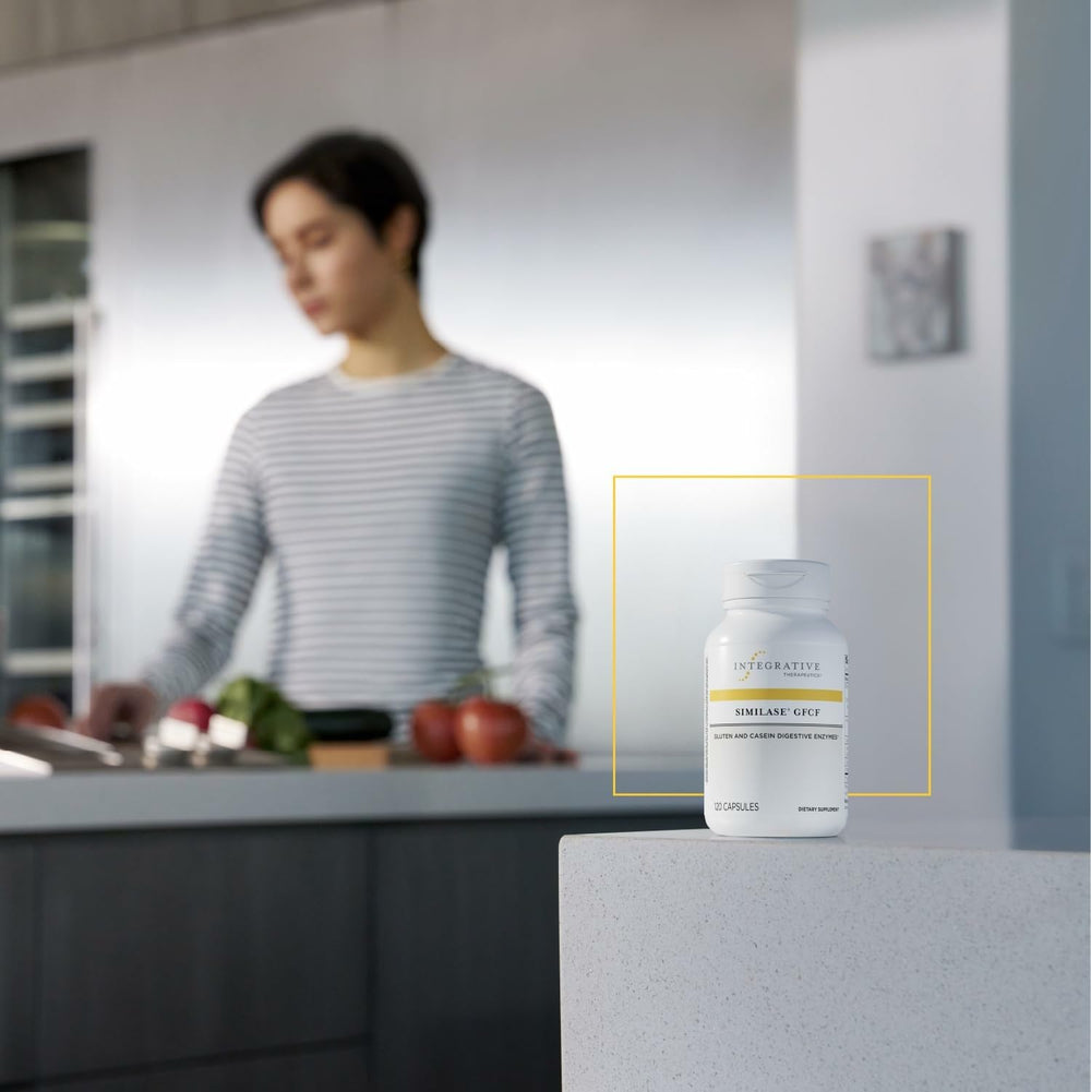 Integrative Therapeutics Similase GFCF container top view showcases clean ingredient promise