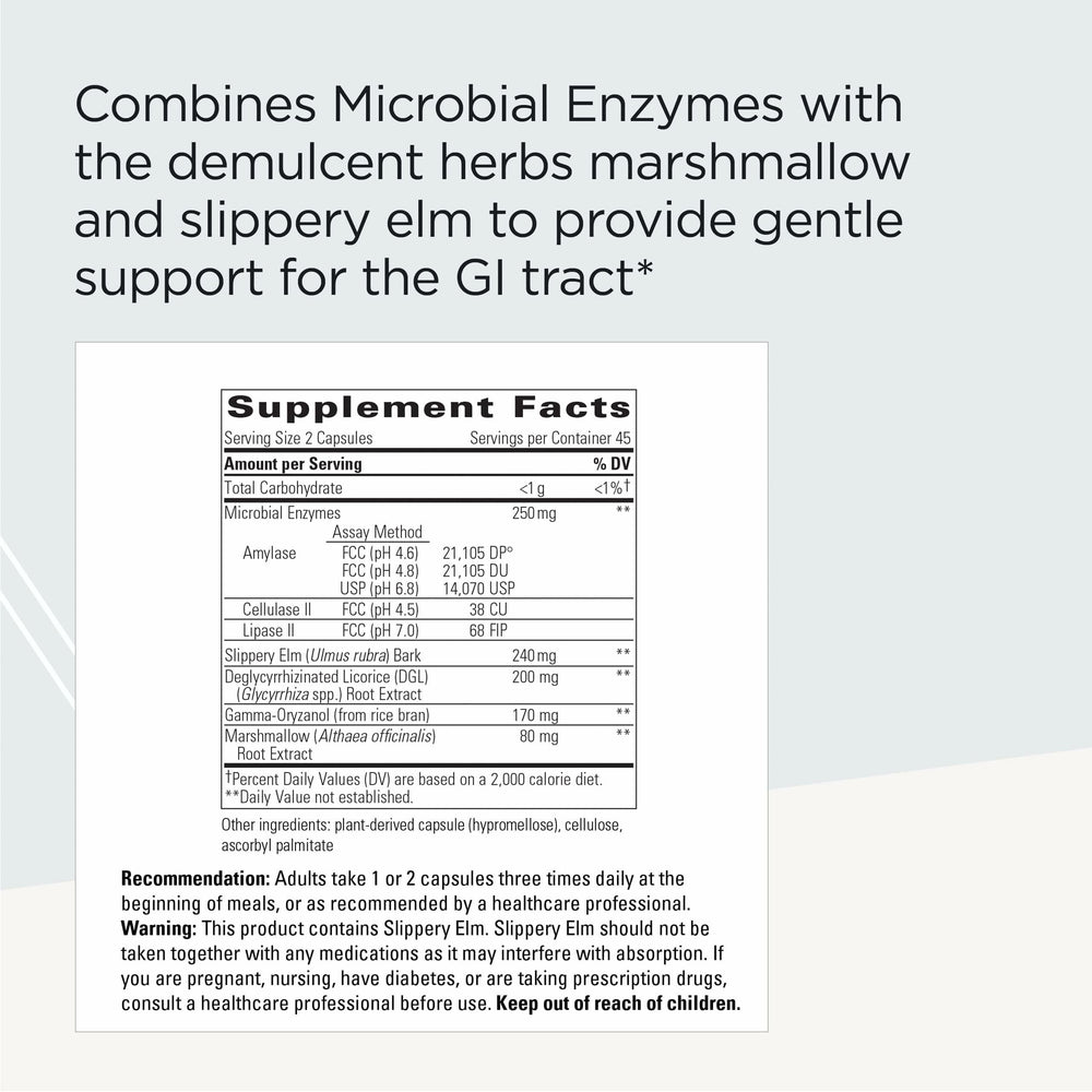 Integrative Therapeutics Similase Sensitive Stomach label with 90 capsules and vegan ingredients