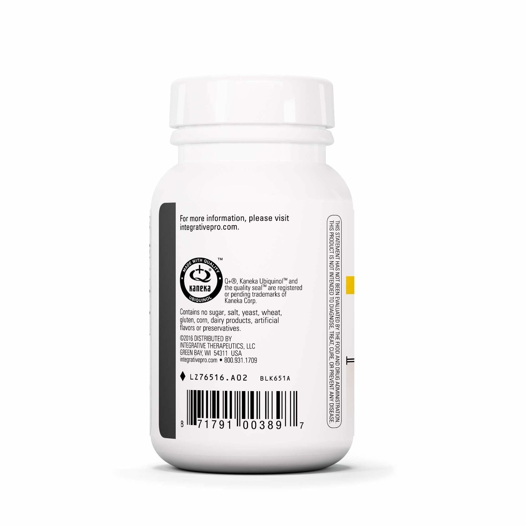 Integrative Therapeutics UBQH label details on bottle for transparency.