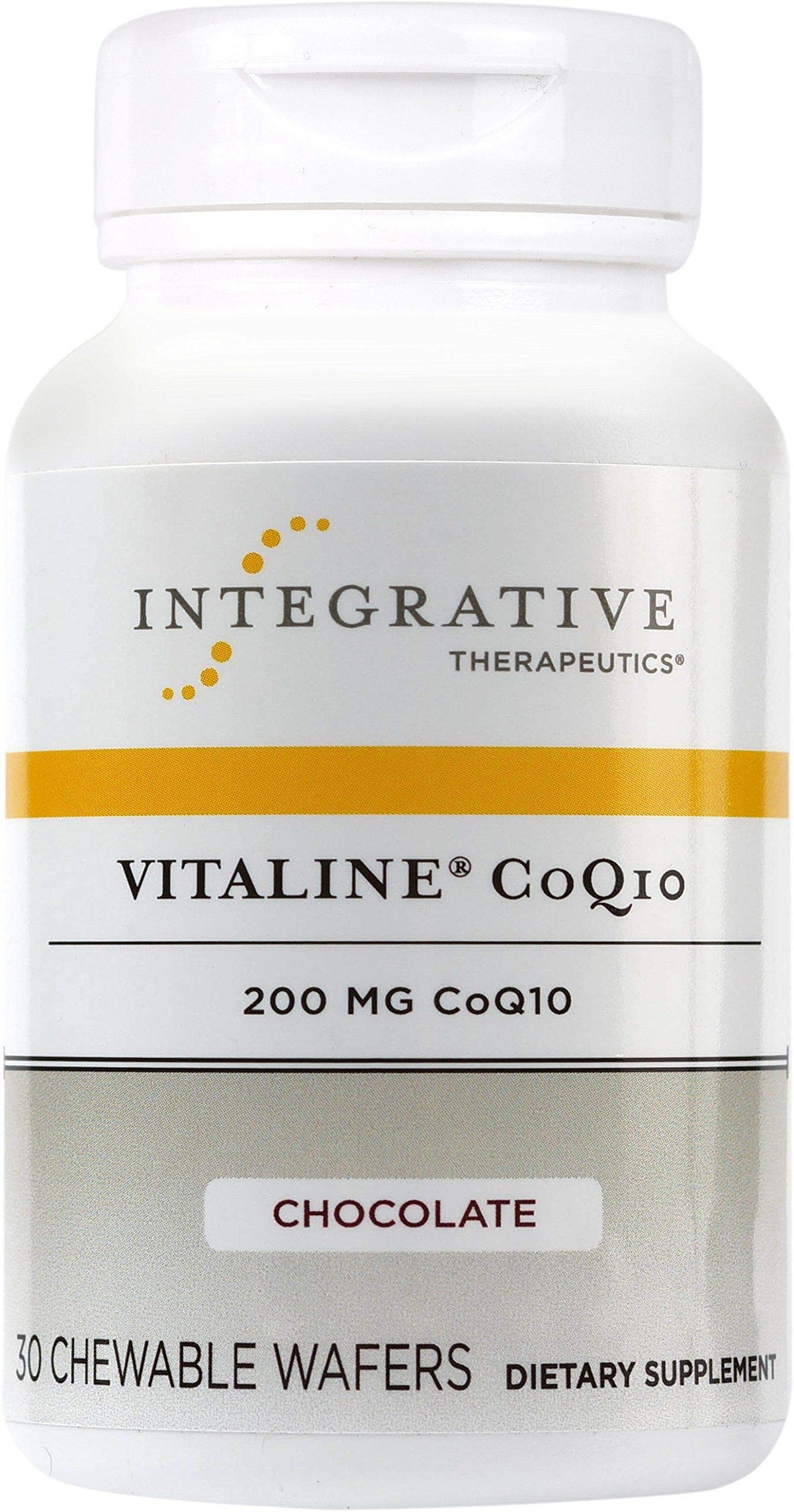Integrative Therapeutics Vitaline CoQ10 chocolate chewables support heart and brain health.
