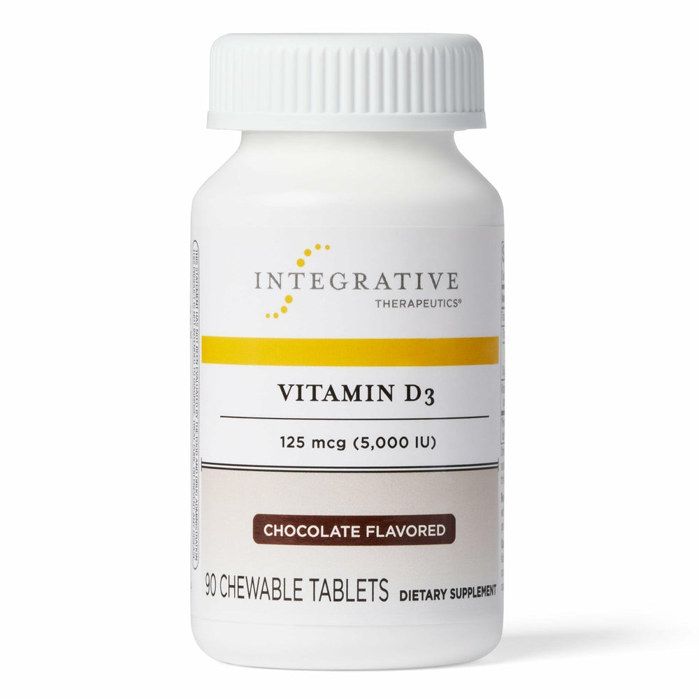 Integrative Therapeutics Vitamin D3 bottle closeup for bone and immune support.