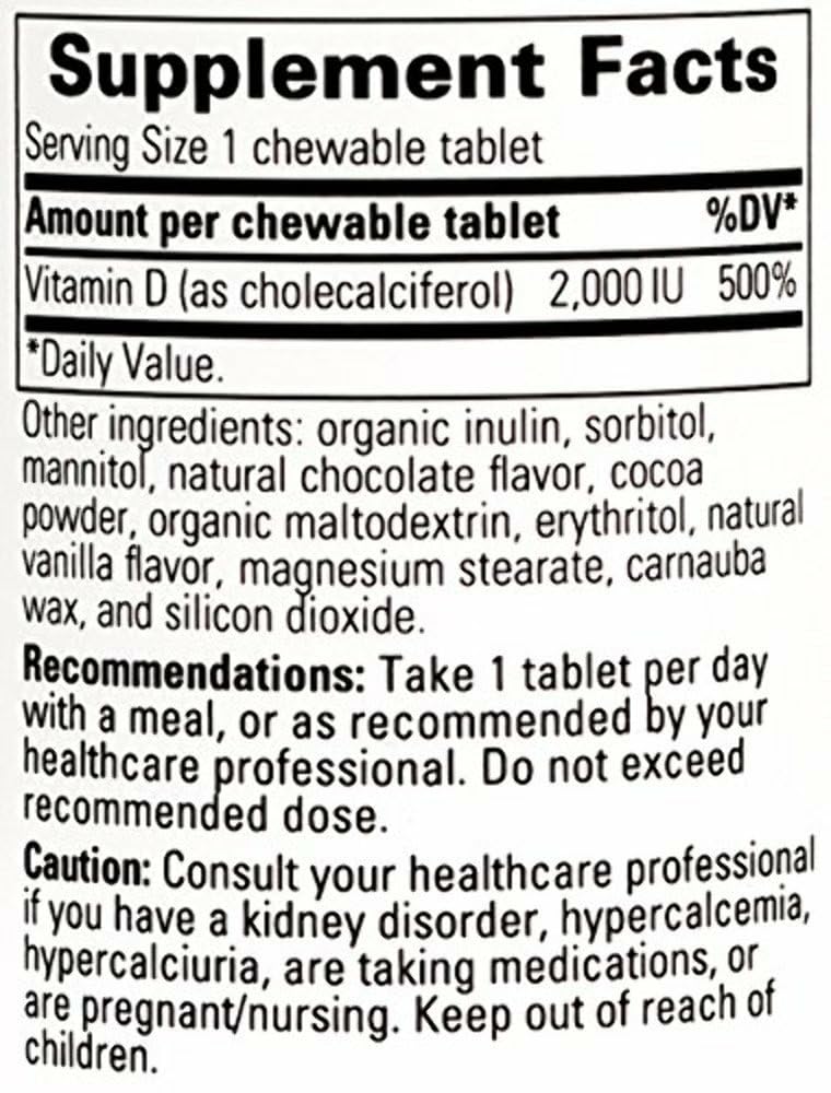 Serving size information visible on Integrative Therapeutics Vitamin D3 label