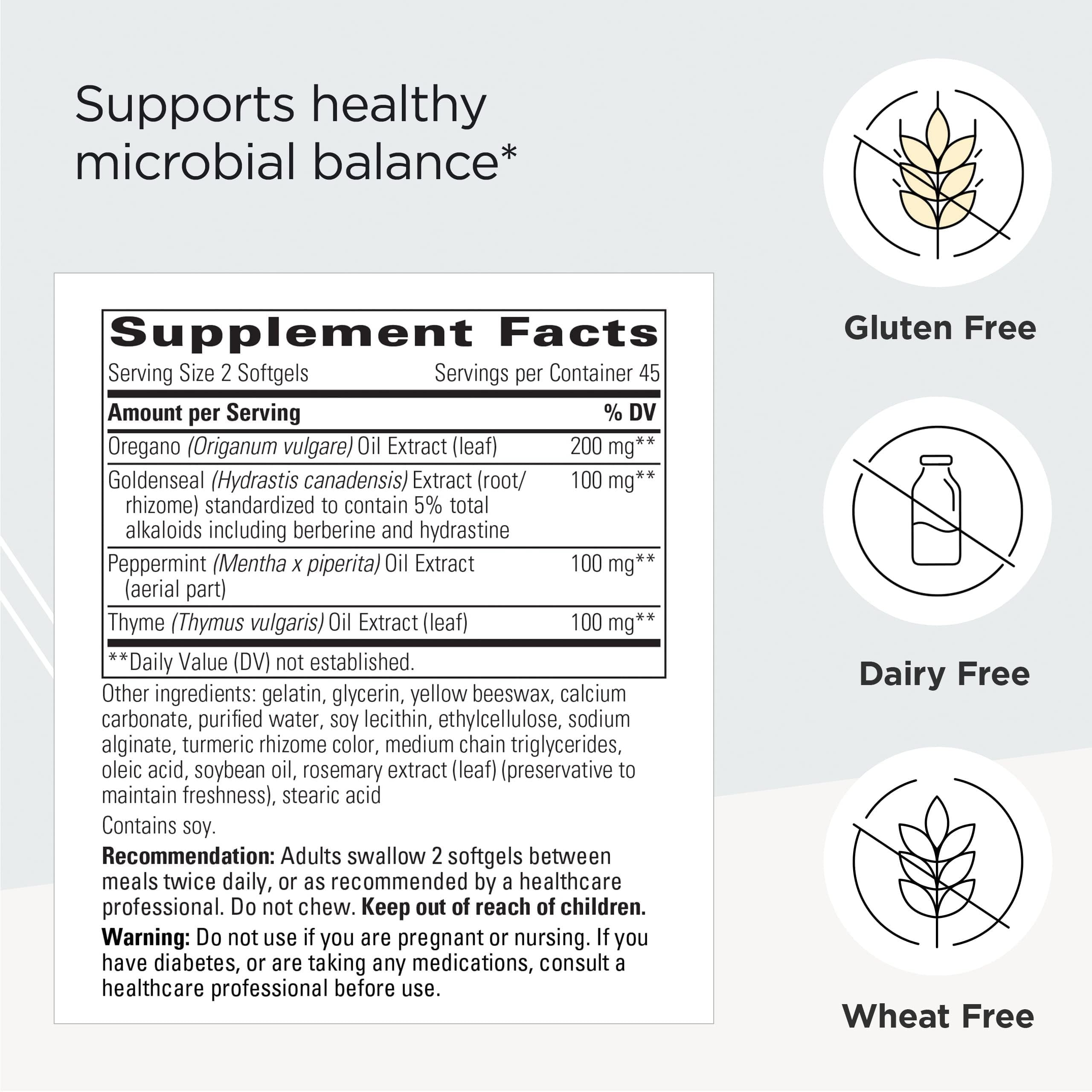 Capsules close-up showing gluten-free and dairy-free formulation