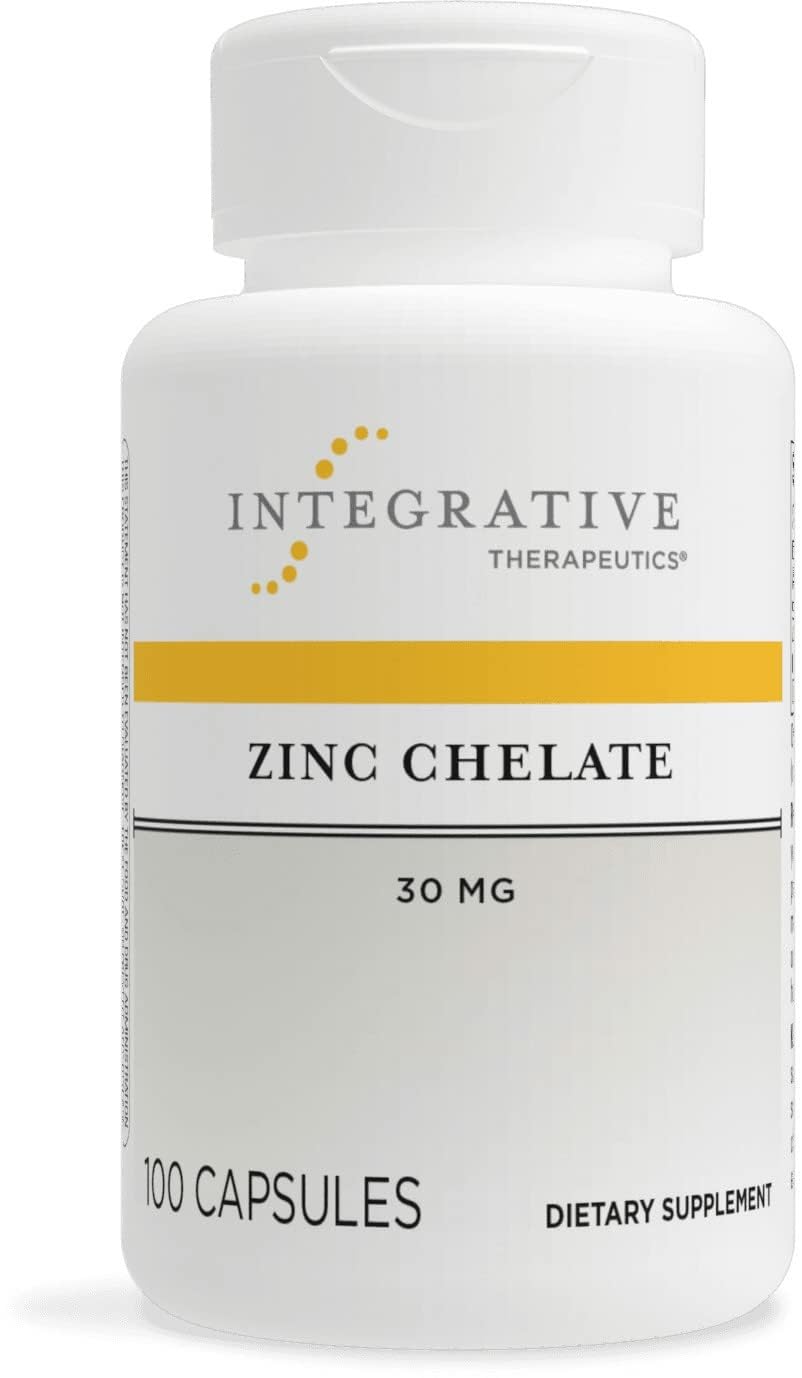 Integrative Therapeutics Zinc Chelate en cápsulas para apoyo inmune y antioxidante.