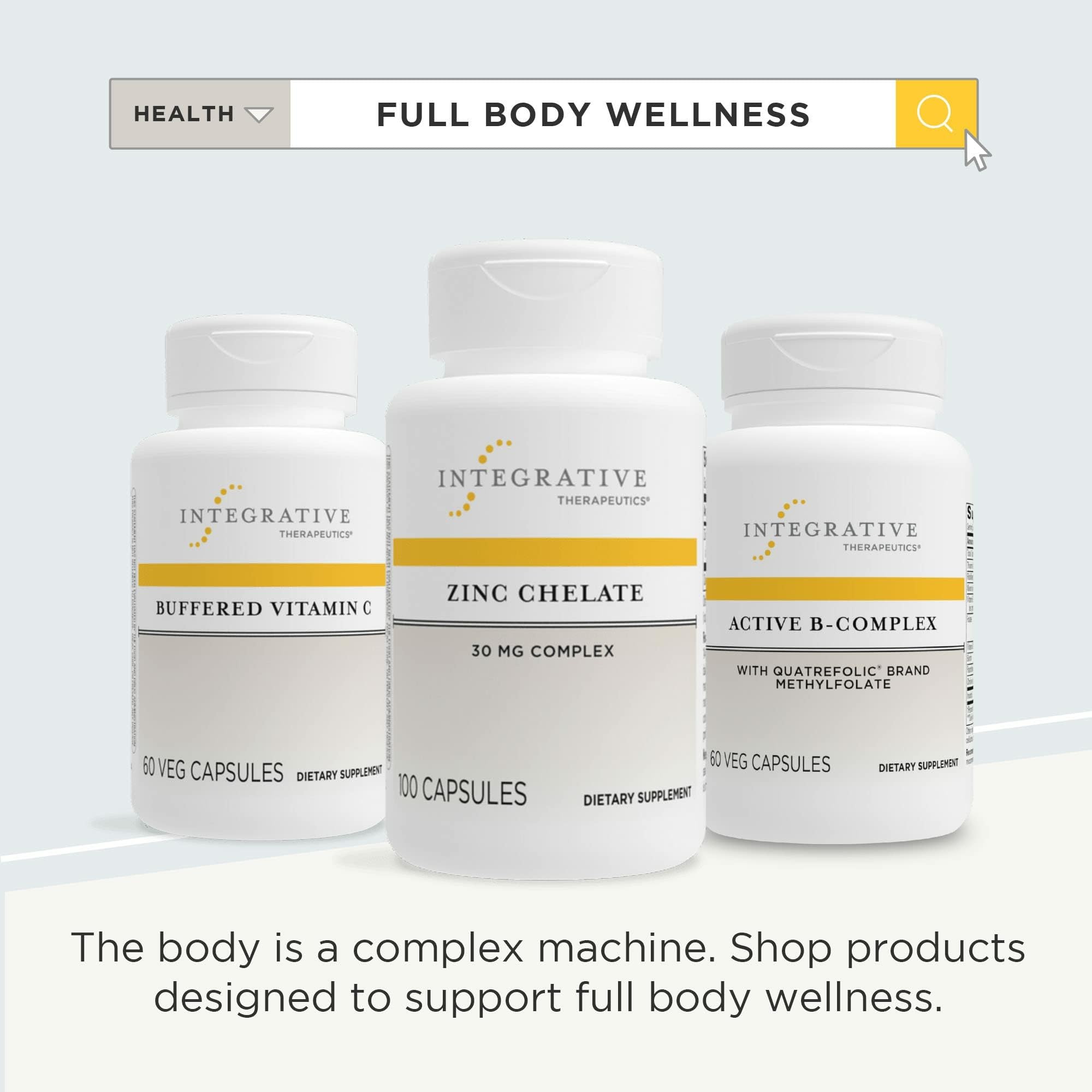 Uso diario de Zinc Chelate de Integrative Therapeutics para hábitos saludables.