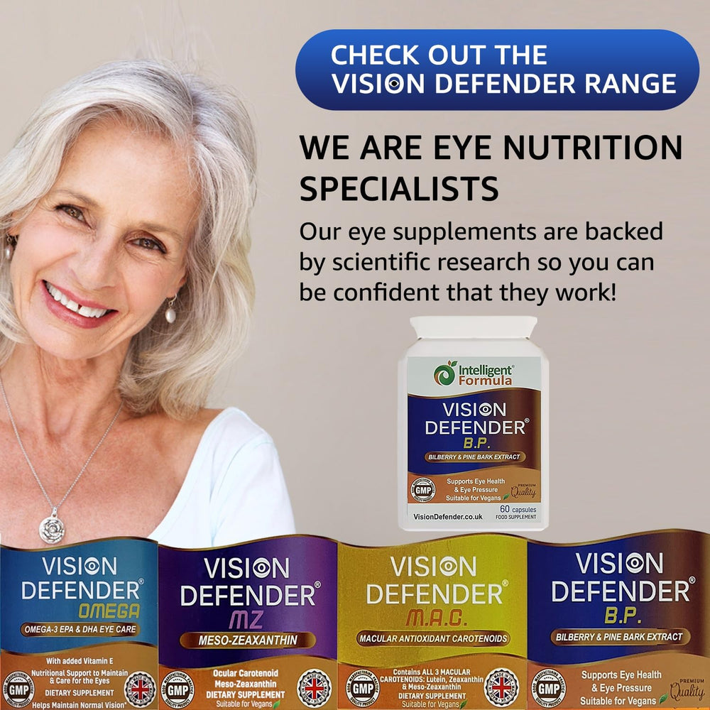 Pharmacist-inspired branding signals expert-developed eye nutrition.