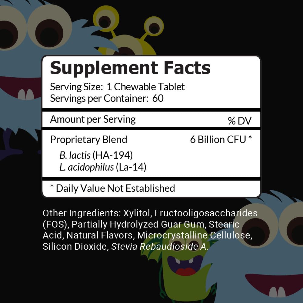Intelligent Labs kids chewable probiotic tablet with pleasant taste for daily use