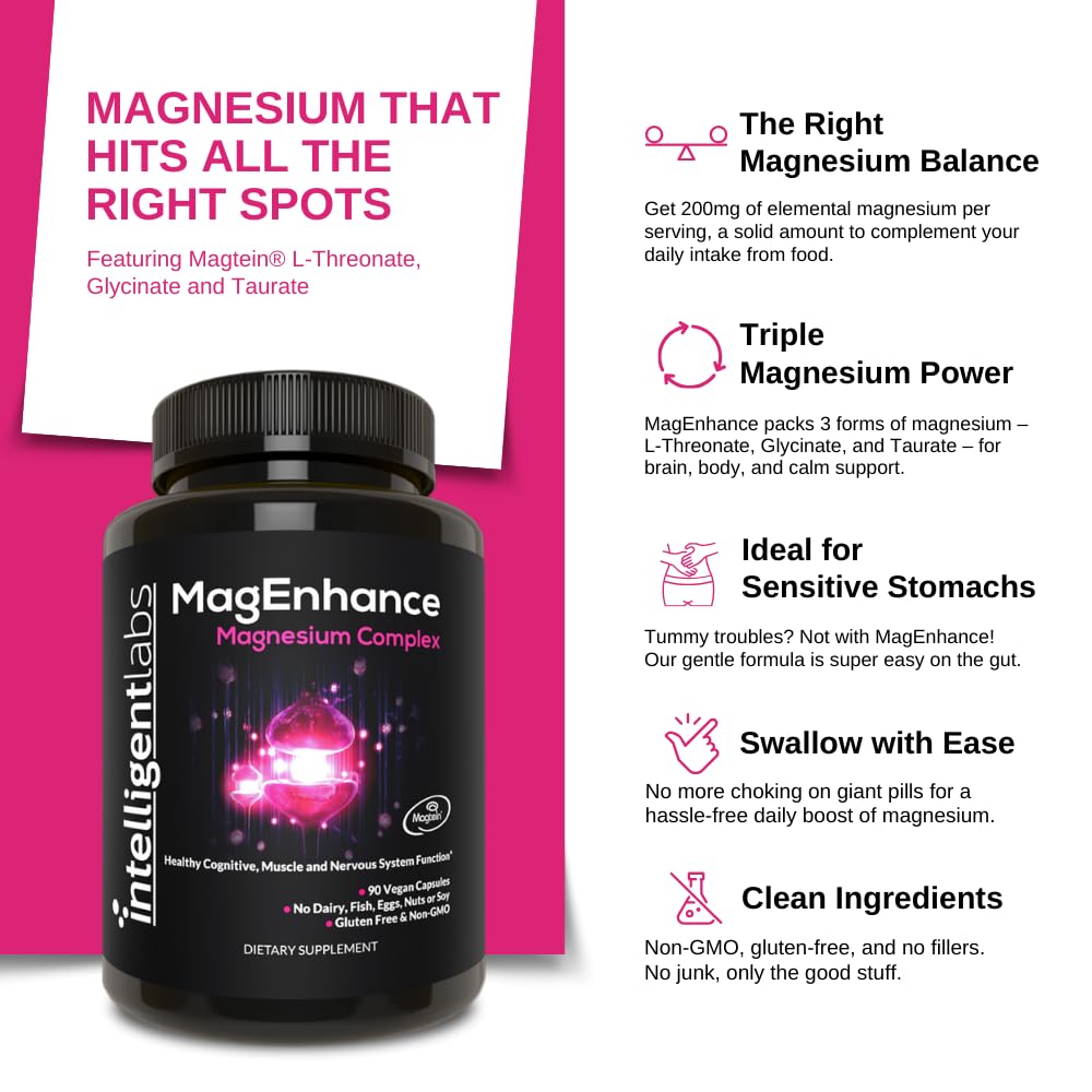 Intelligent Labs MagEnhance label front displaying product name and magnesium form
