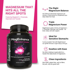 Intelligent Labs MagEnhance label front displaying product name and magnesium form