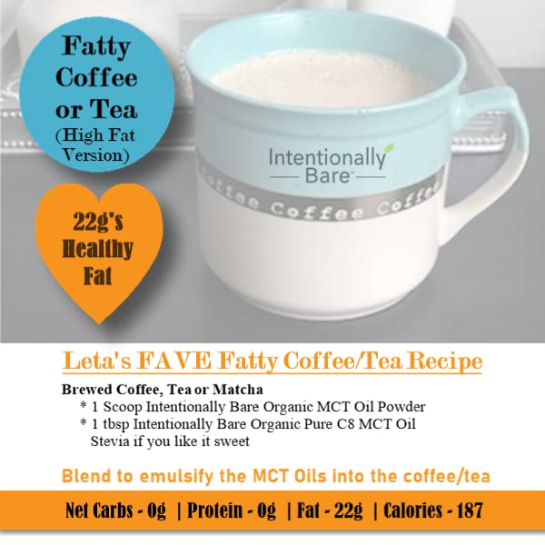 Intentionally Bare MCT Oil poured into smoothie for energy-friendly nutrition.