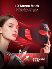 INTEO mask shows ventilation holes for breathable comfort.