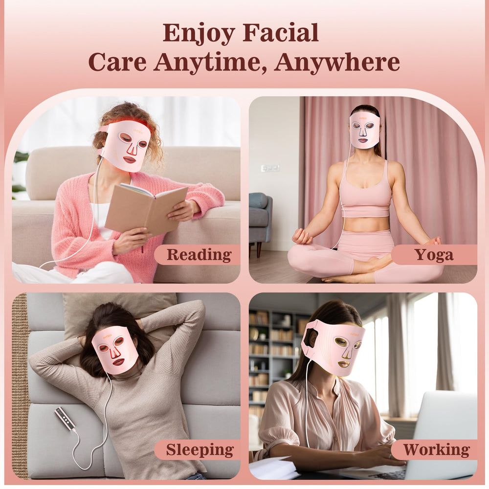INTEO Red Light Mask color modes display the varied light options.