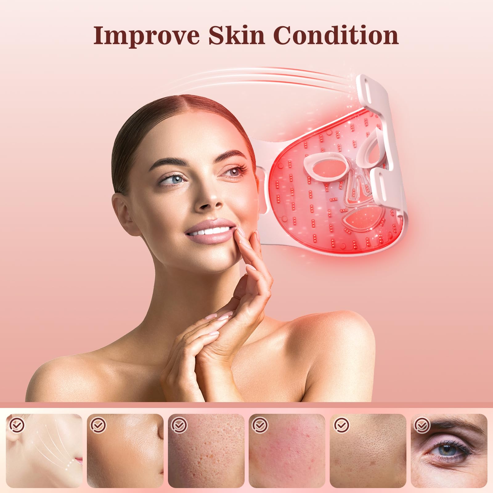 INTEO Red Light Mask side view showing travel-friendly compact design.