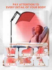 INTEO Red Light Therapy Stand with Adjustable Arm targets neck and shoulders.