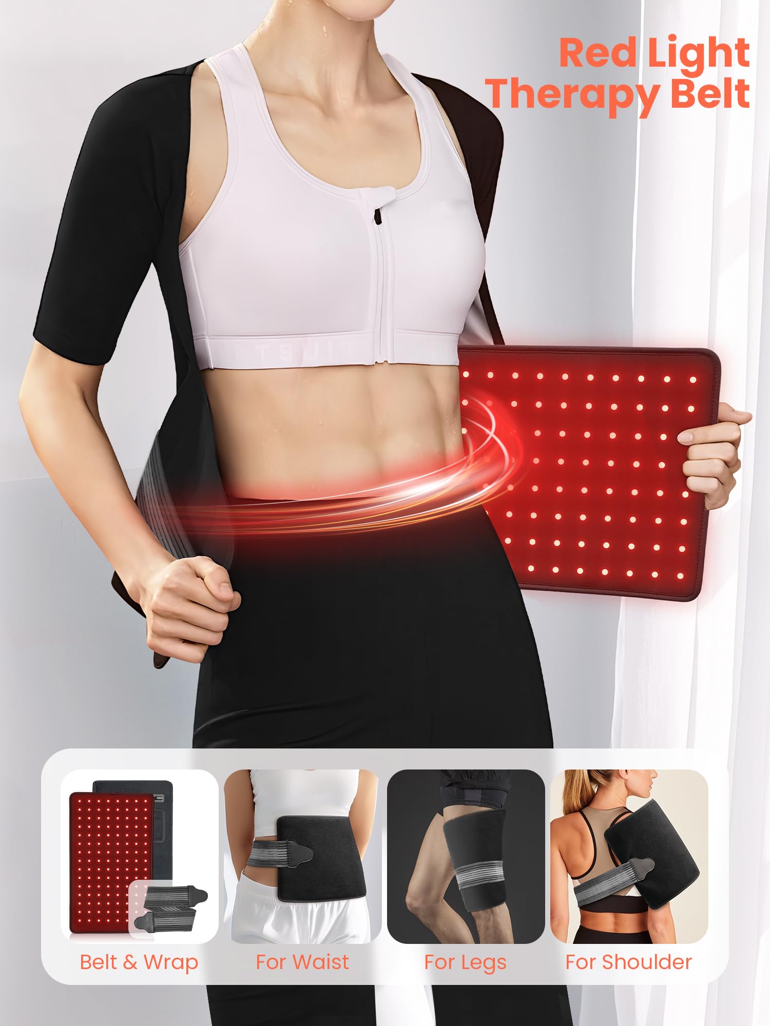INTEO Red Light Therapy Device with Full-Body Curve Design concentrates light for wider coverage.