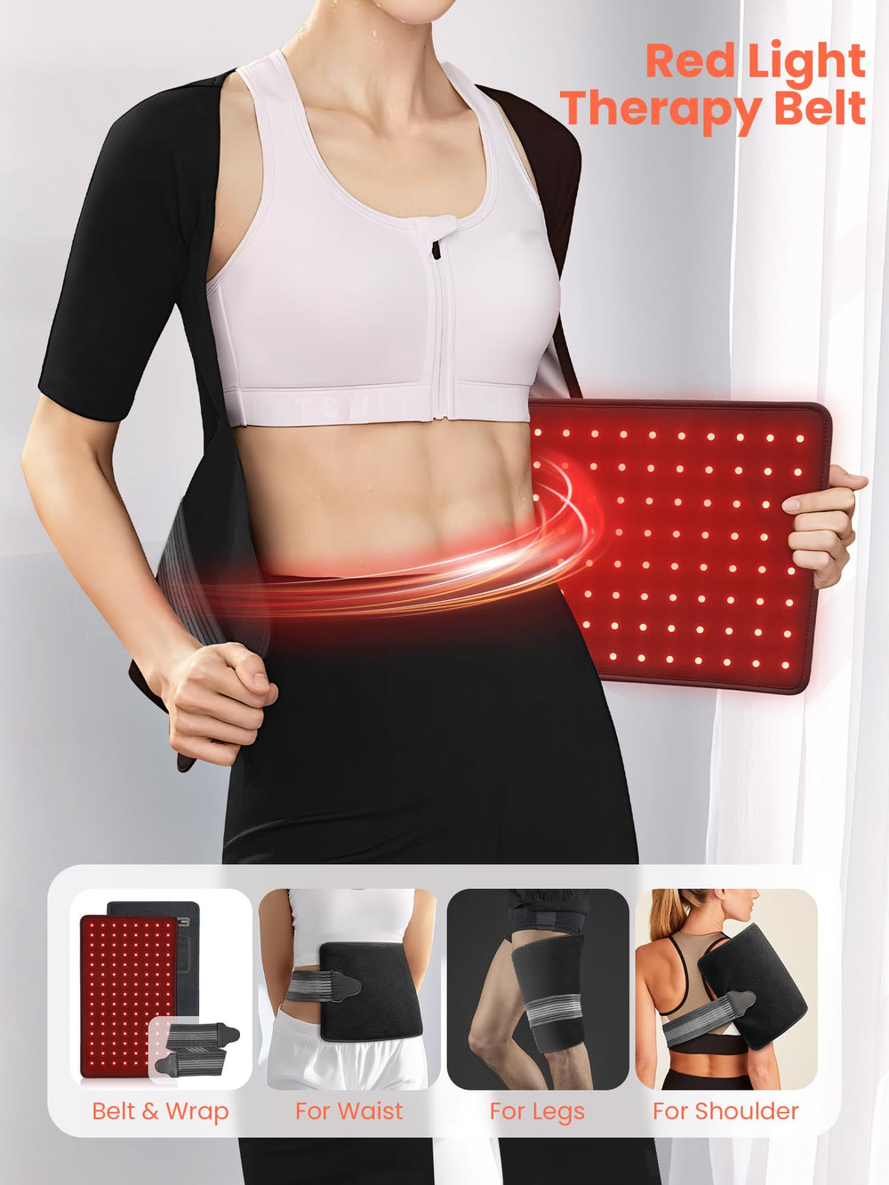 INTEO Red Light Therapy Device with Full-Body Curve Design concentrates light for wider coverage.