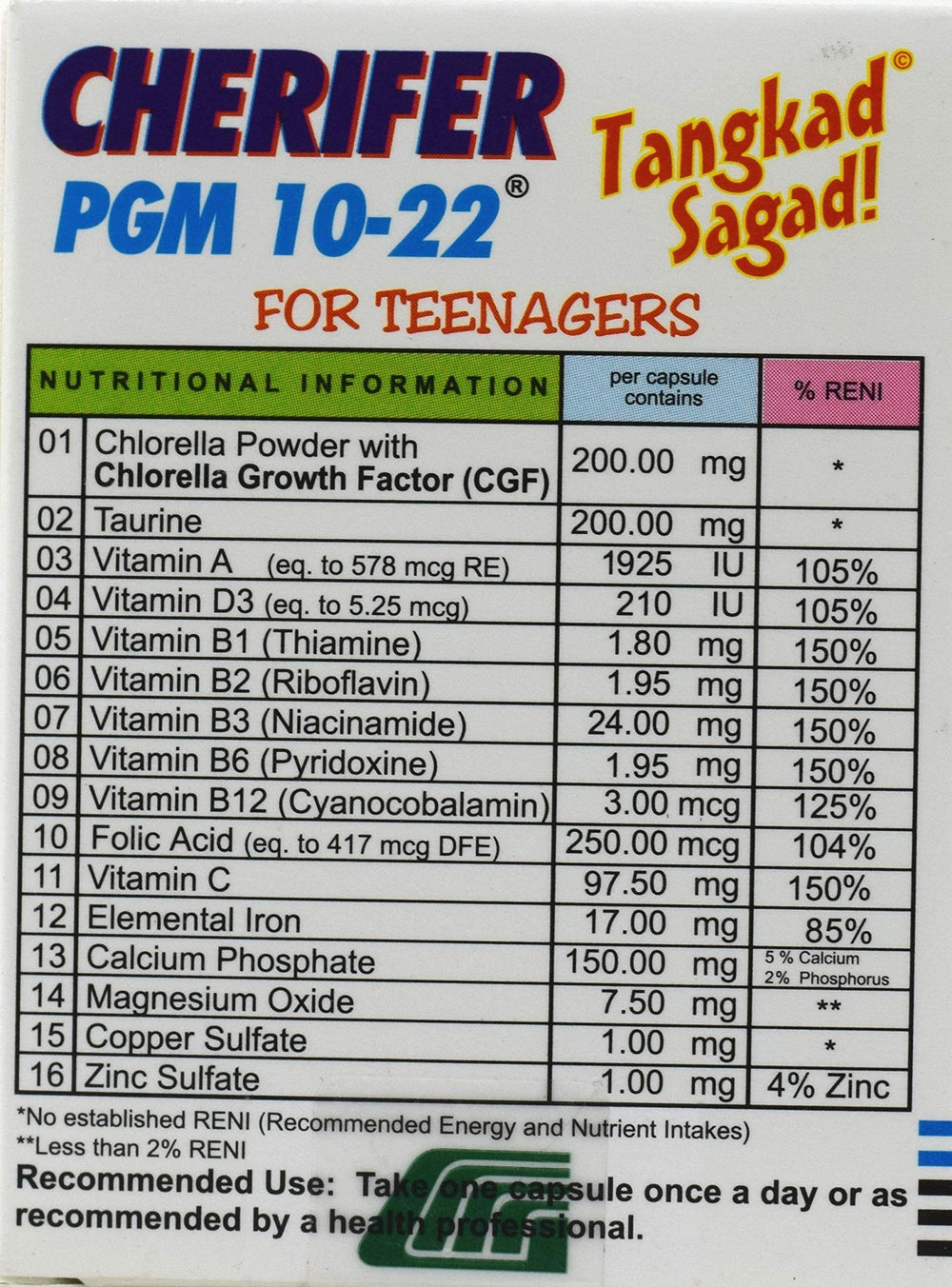 Intermed Cherifer PGM 10-22 capsule closeup highlighting taurine and lysine.