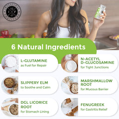 Intestinal Fortitude GLR-6 slippery elm capsules signaling soothing gut irritation