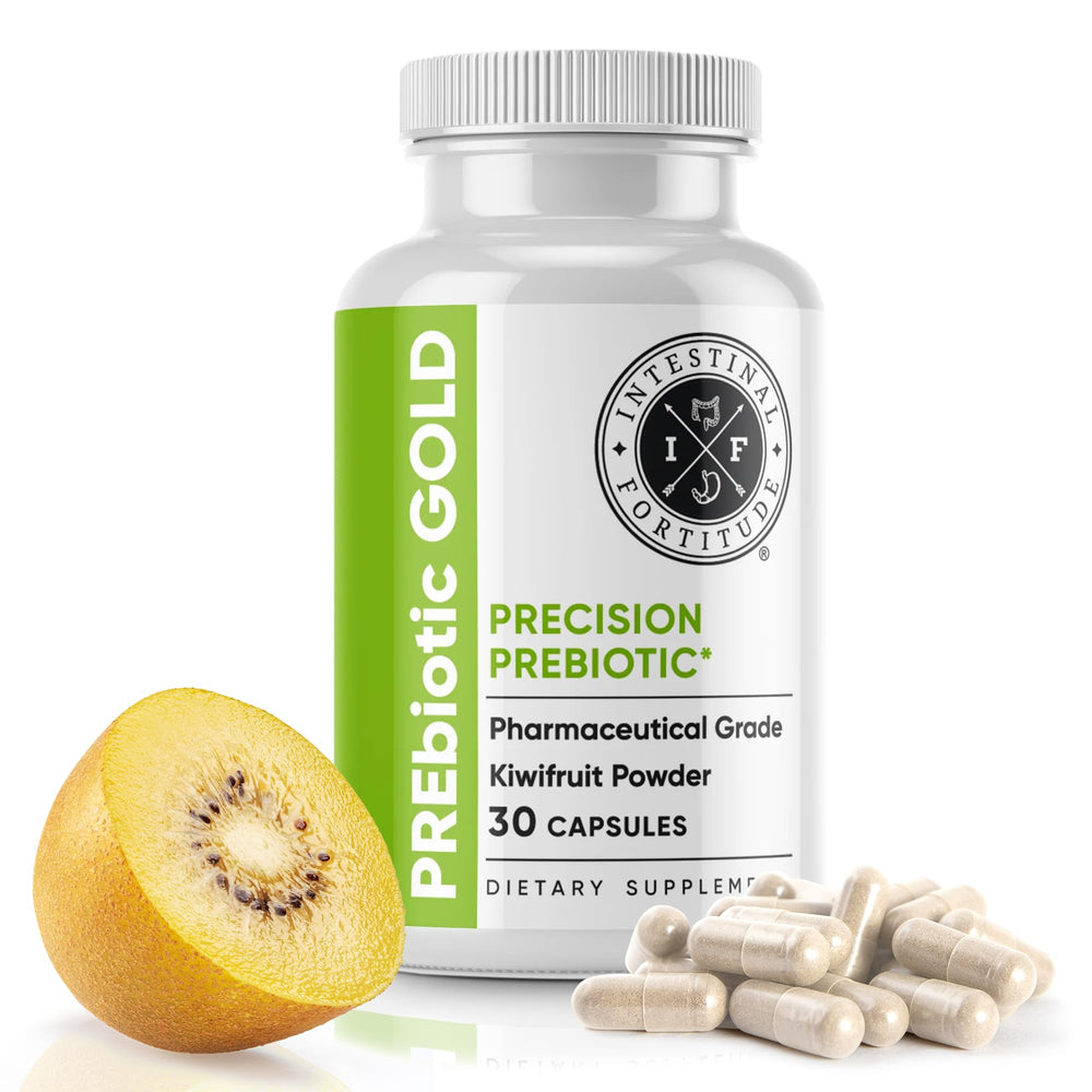 Intestinal Fortitude PREbiotic Gold kiwifruit powder supports gut balance and daily comfort.