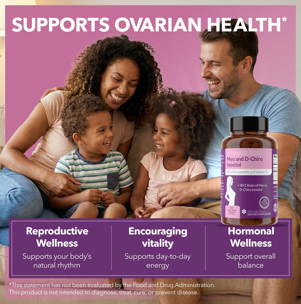 Intimate Rose daily-use capsules arranged neatly suggest easy routine for women’s health.