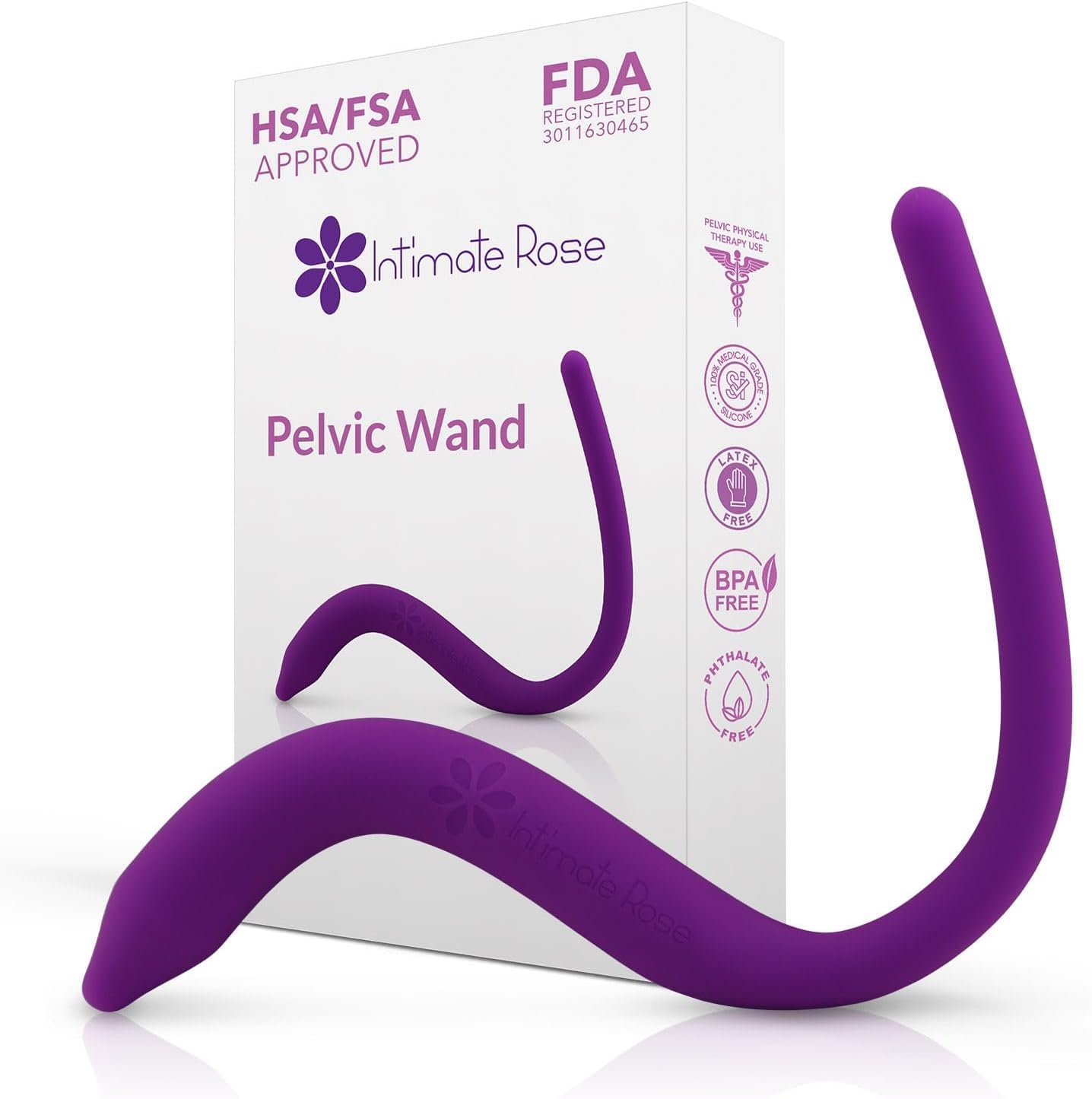 Intimate Rose pelvic wand silicone material close-up for smooth, skin-friendly use
