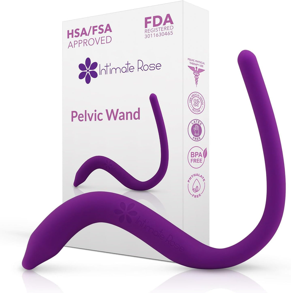 Intimate Rose pelvic wand silicone material close-up for smooth, skin-friendly use